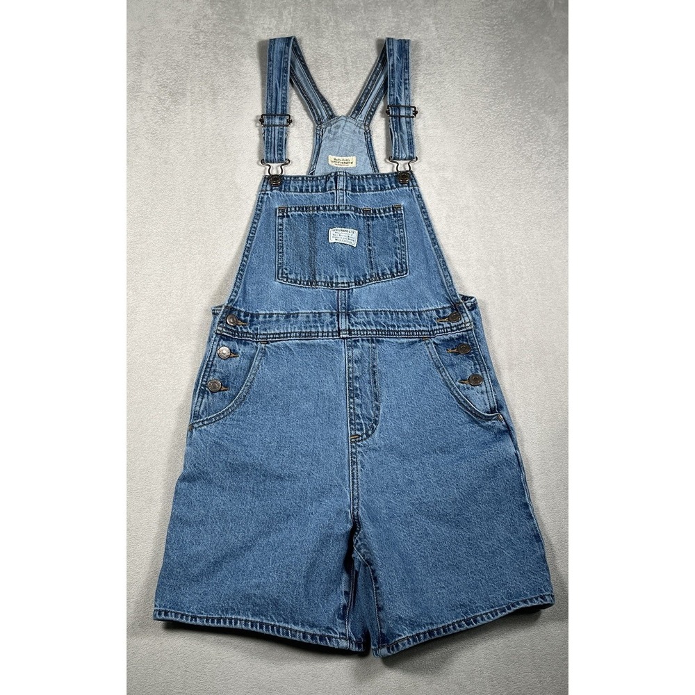 Levi's Premium Women's Denim Shortalls Size XS Cottagecore Farm Romper Jumpsuit